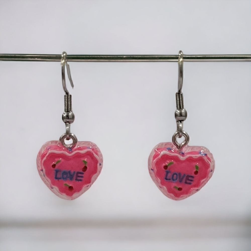 🎂Love Heart Cake Earrings🎂(2-A003)